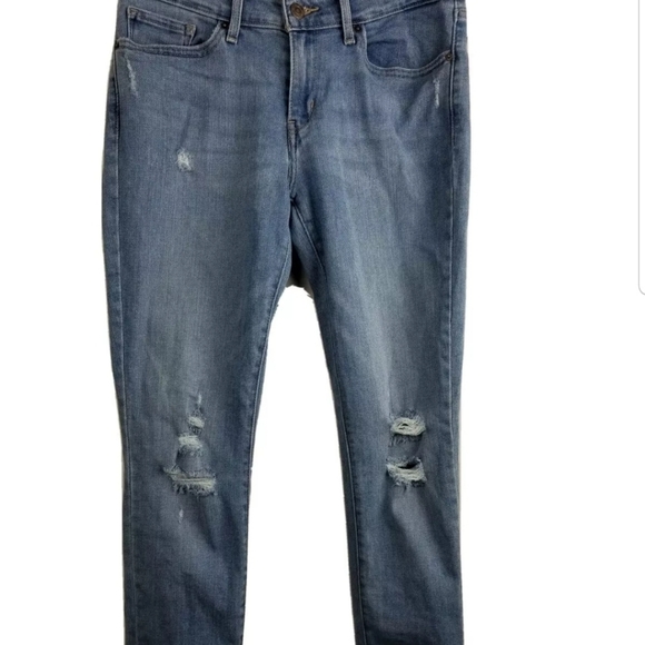 Levi's 711 Skinny Distressed Medium Wash Jeans Size 29 - Picture 3 of 15